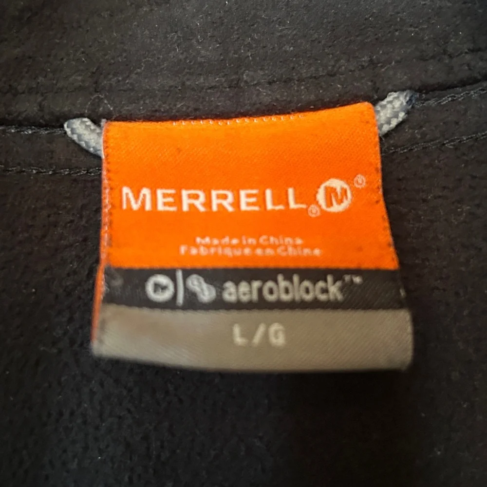 Merrell AEROBLOCK Full Zip Jacket Women’s L Charcoal Fleece Windbreaker - Picture 5 of 8